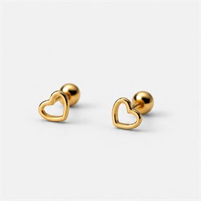 Amour Gold Open Heart Studs