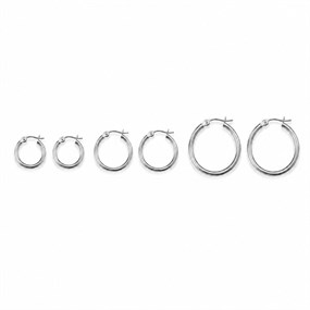 Élan Silver Hoop Set – 3 Pairs
