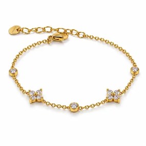 Fleur Gold-Tone Stone Flower Bracelet