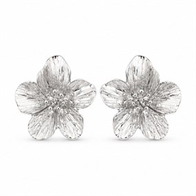 Fleur Silver Statement Flower Earrings
