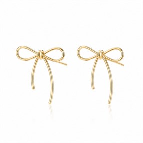 Ruban Gold Fine Bow Studs