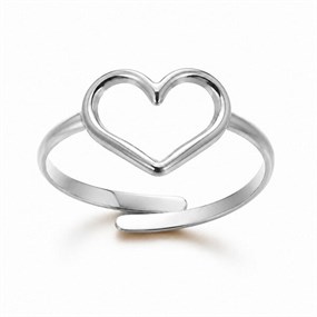 Amora Silver Open Heart Ring