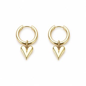 Coeur Small Gold Heart Hoops