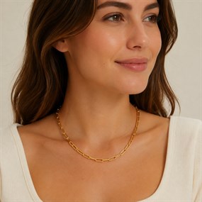 Élan Gold-Tone Paperclip Necklace