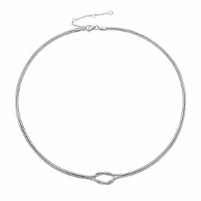 Noeud Silver Snake Chain Knot Necklace