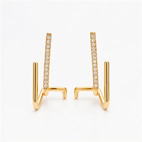 Élan Gold Crystal Ear Climbers