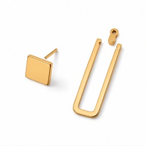 Cadre Gold Front-Back Earrings