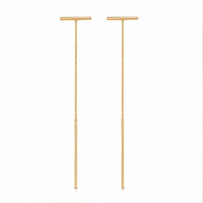 Ligne Gold Bar Threader Earrings