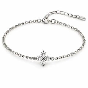 Fleur Silver-Tone Single Flower Bracelet