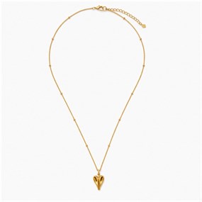 Plissé Gold Folded Heart Necklace