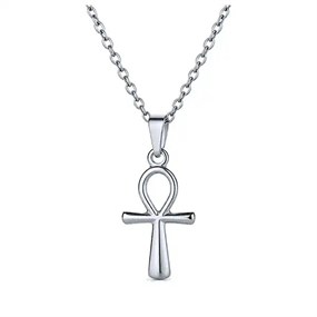 Ankh Silver-Tone Necklace