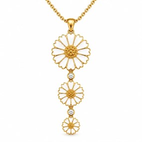 Daisy Gold-Tone Triple Flower Necklace