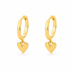 Amour Gold Heart Hoop Earrings
