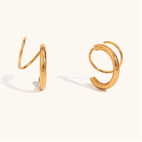 Élan Gold Double Open Hoop Earrings