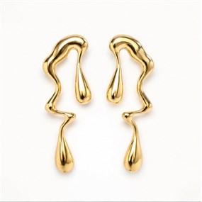 Ondine Gold Organic Drop Earrings