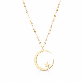 Luna Gold Moon and Star Necklace
