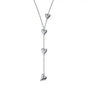 Amour Silver-Tone Heart Y-Necklace