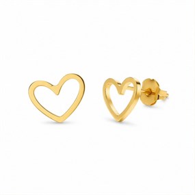 Amour Gold Classic Open Heart Studs