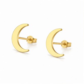 Luna Gold Crescent Moon Studs