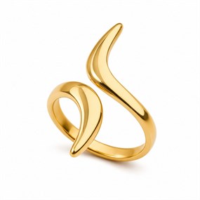 Flamme Gold Sculptural Open Ring