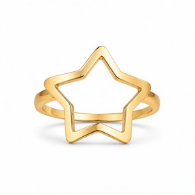 Stella Gold Open Star Ring
