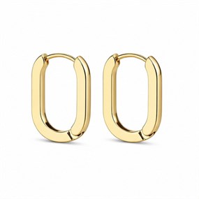 Cadre Gold Open Rectangle Hoops