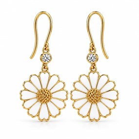 Daisy Gold-Tone Stone Drop Earrings