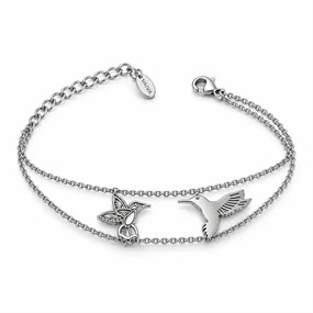 Colibri Silver-Tone Double Bird Bracelet