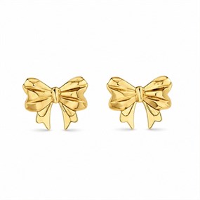Ruban Gold Bow Stud Earrings