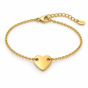 Amour Gold-Tone Smooth Heart Bracelet