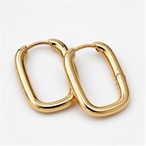 Cadre Gold Rounded Rectangle Hoops