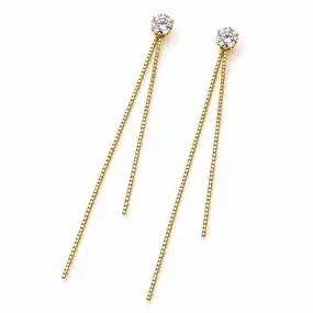 Ligne Gold-Tone Stone Chain Earrings