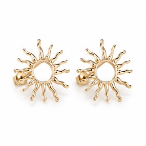 Soleil Gold Sunburst Stud Earrings
