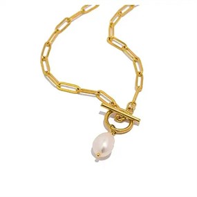 Perla Gold-Tone Paperclip Necklace