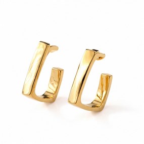 Cadre Gold Chunky Square Hoops
