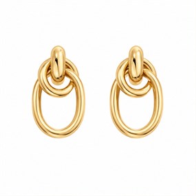 Anneau Gold Linked Oval Earrings