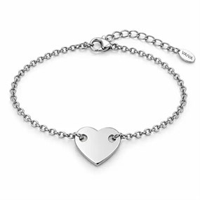 Amour Silver-Tone Smooth Heart Bracelet