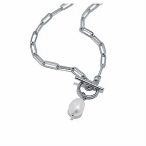 Perla Silver-Tone Paperclip Necklace