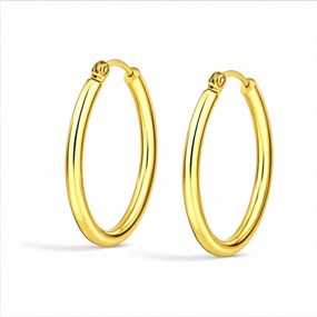 Ellipse Gold Long Oval Hoops