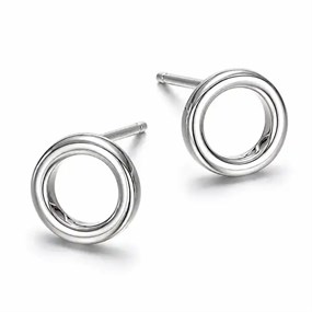 Anneau Silver-Tone Double Circle Stud Earrings