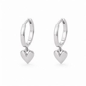 Amour Silver Heart Hoop Earrings