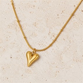 Coeur Gold-Tone Sculptural Heart Necklace