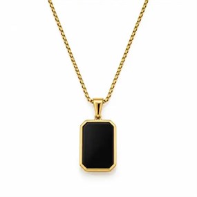 Noir Gold-Tone Black Pendant Necklace