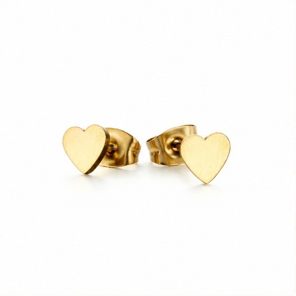 Amour Gold Mini Heart Stud Earrings