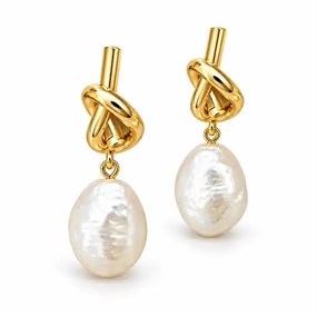 Perla Gold-Tone Knot Drop Earrings