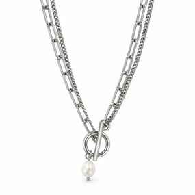 Perla Silver-Tone Double Toggle Necklace