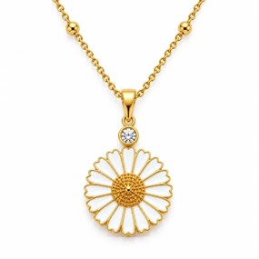 Daisy Gold-Tone Flower and Stone Necklace
