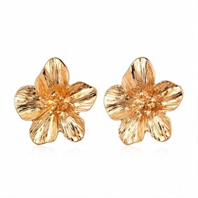 Fleur Gold Statement Flower Earrings