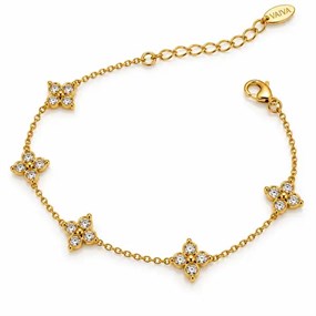 Fleur Gold-Tone Four Flower Bracelet