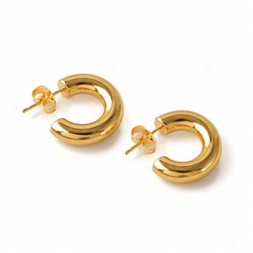 Volume Gold Double-Profile Hoops